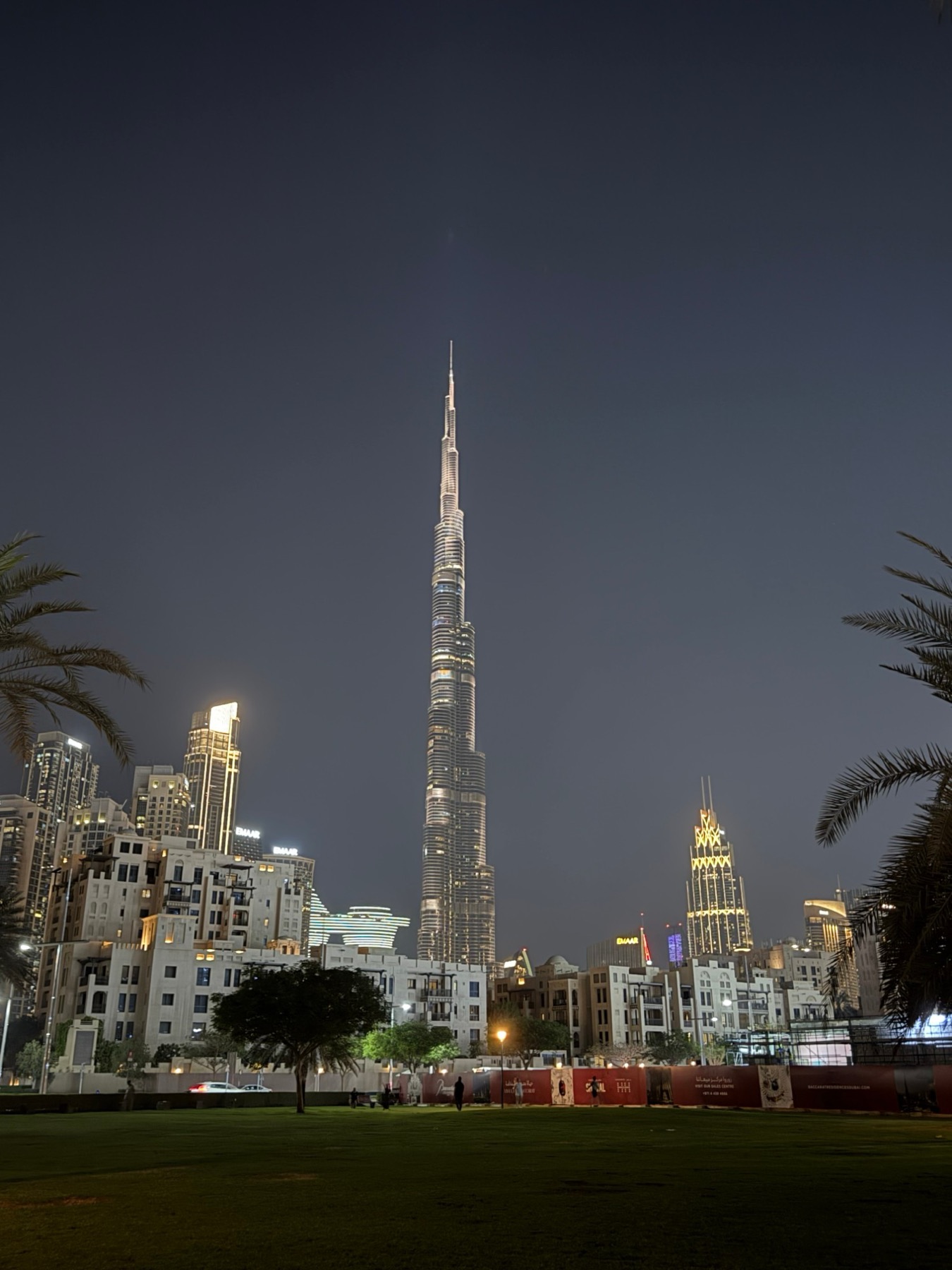 Burj Khalifa at night, seen from Downtown Dubai